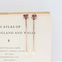 viola earrings *9ct gold & pearl