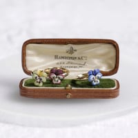 ★ enamel pansy ring_blue *14ct & 9ct gold