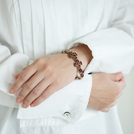 bohemian garnet four leaf clover bracelet