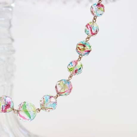 iris glass necklace *cut glass