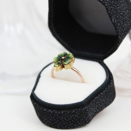 micro mosaic four leaf clover ring