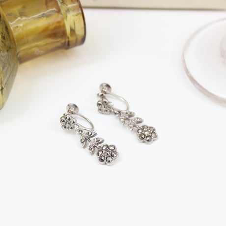 marcasite floral earrings