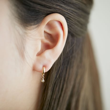 antique diamond clip-on earrings *raindrops_K18 gold