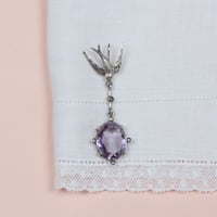 swallow and amethyst pendant charm