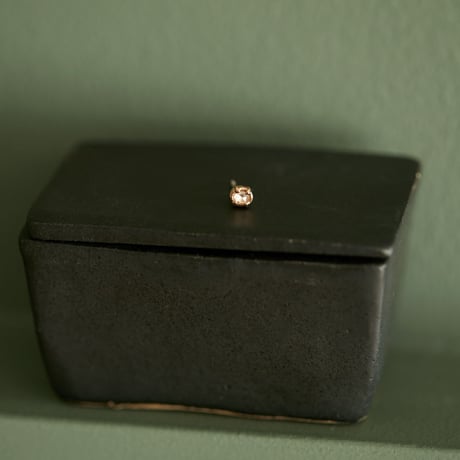 antique diamond single earring *pink gold + yellow gold