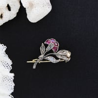 gem-set floral brooch *ruby, diamond & pearl