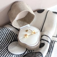 ★ carved bone daffodil earrings* gold