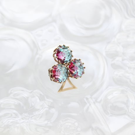tinted glass club brooch