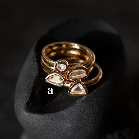 antique flat-cut diamond ring *10ct_a raindrop