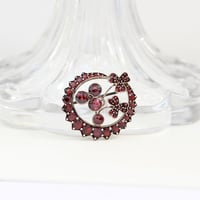 bohemian garnet brooch *crescent & clover
