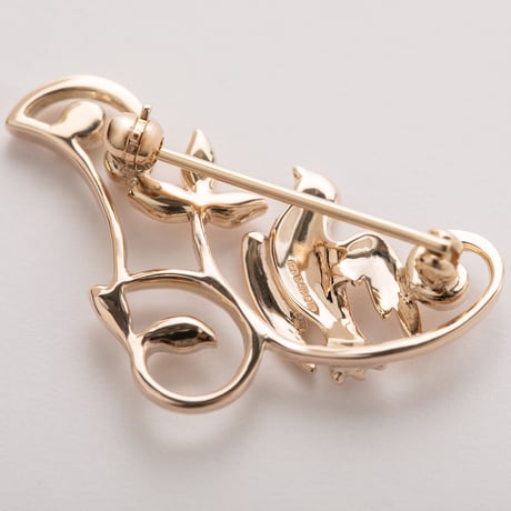bird on branch brooch *gold, diamond & ruby