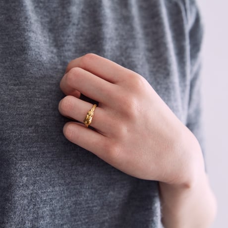 rabbit ring *gold plated on silver