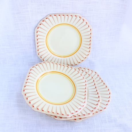 Grafton Grecian 4 cake plate set *orange x yellow
