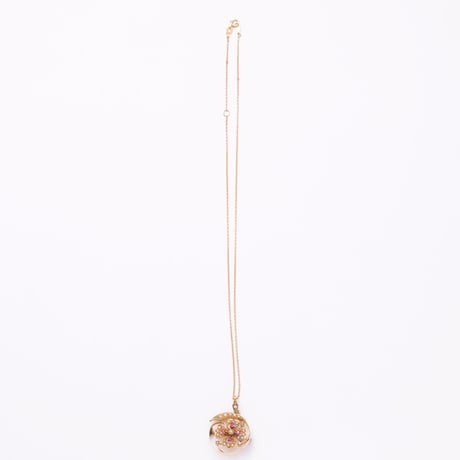 four leaf clover pendant brooch *ruby, pearl & gold