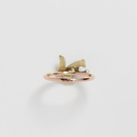 blister pearl squirrel ring *yellow x rose gold