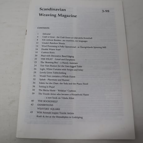 【古本】B2_261　Vav Magasinet　VÄVMAGASINET NR3 1998　英訳小冊子付