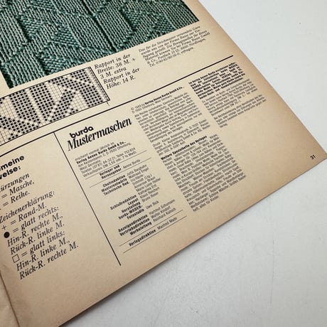 【F1_087】burda Mustermaschen 1/89 RECHTS LINKS MUSTERm