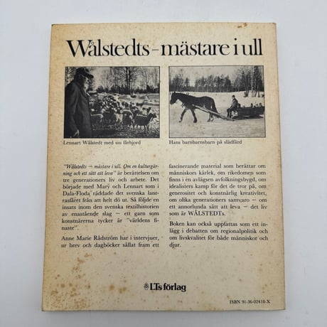 【F1_271】Wålstedts - mästare i ull /Anne Marie Rådström /LT förlag