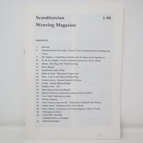 【古本】B2_259　Vav Magasinet　VÄVMAGASINET NR1 1998 英訳小冊子付