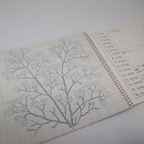 【古本】B4_083　årets korssting 1983 クロスステッチ 開花枝/ gerda bemgtsson