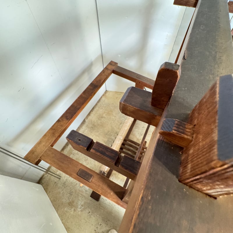 別途送料要・A251】<稲垣機料> ろくろ式京機 織幅70cm 踏板4枚 綜絖4枚