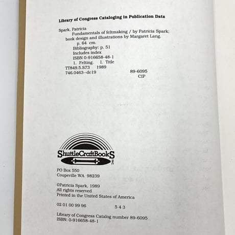 【B6_099】Fundamentals of Feltmaking /Patricia Spark