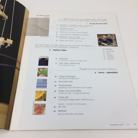 【古本】B266  VÄVMAGASINET NR2 2003 スウェーデンの手織り専門誌
