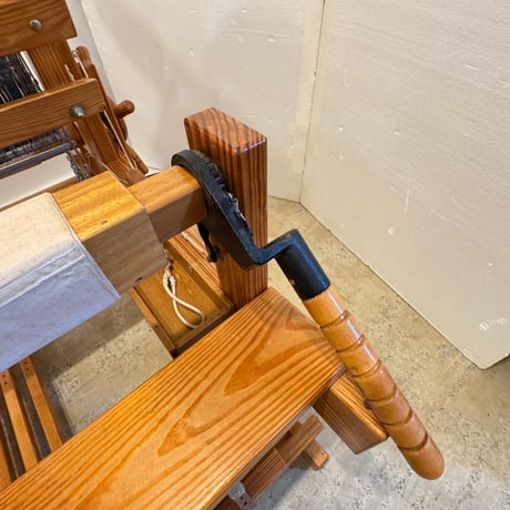 【※別途送料要・A237】<クマクラ> ろくろ式高機 織幅100cm  踏板6枚 綜絖6枚千巻台付き