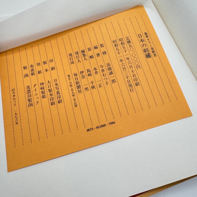 J1_169】日本の刺繍/今井むつ子 /毎日新聞社 | 染め・織り道具