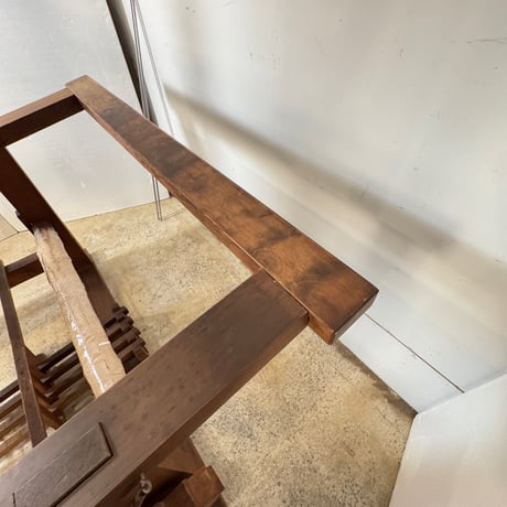【※別途送料要・A251】 ろくろ式京機 織幅70cm  踏板4枚 綜絖4枚
