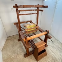 【※別途送料要・A255】綴れ機 織幅34cm  踏板4枚 綜絖4枚