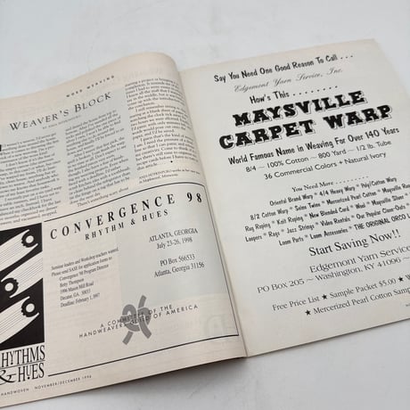 【F1_207】Handwoven November/December 1996  /INTERWEAVE PRESS