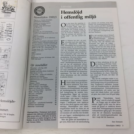 【古本】B189Hemslöjden  Magazine   1989/5