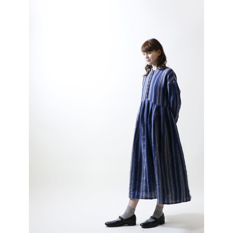 フレンチストライプリネン・ワンピース/ネイビー | select shop Calli 