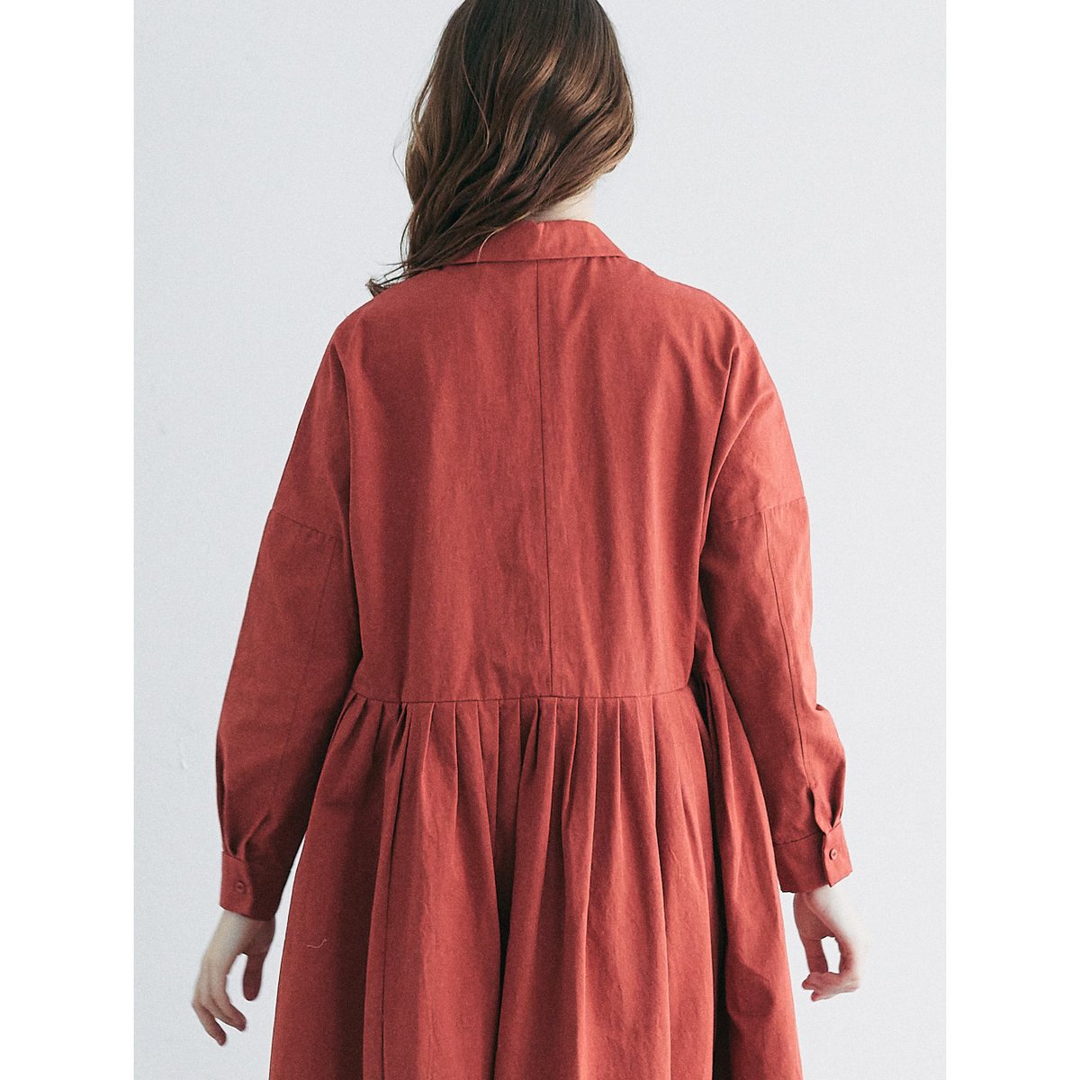 天日干しコットン・タックワンピース/レッド | select shop Calli 天日干しコットン・タックワンピース/レッド | select shop Calli