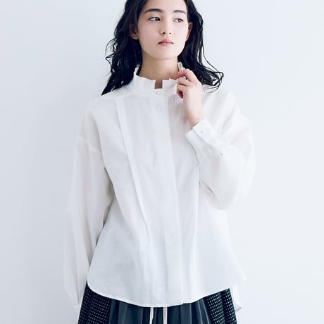 magali コットンリネンフラットカラーコート　ブルー magali コットンリネンフラットカラーコート ブルー magali