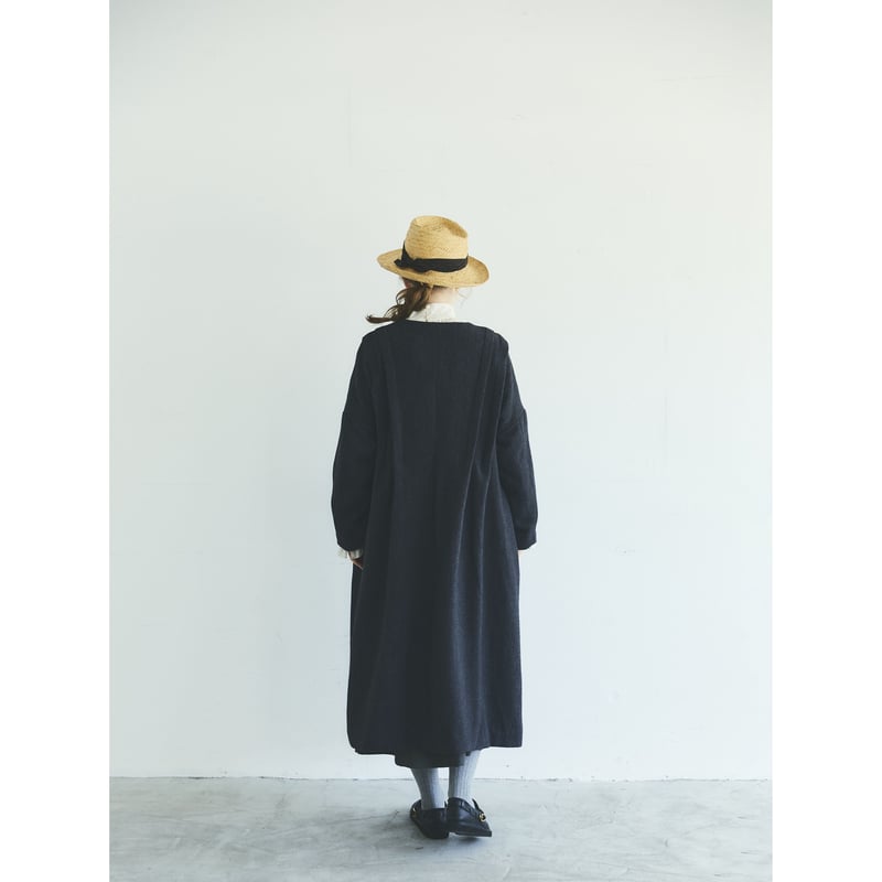 MAGALI マガリ コットンウール・ノーカラーコート
