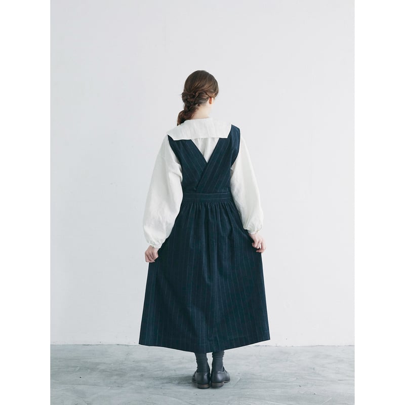 【bonjour diary】bleuet エプロンワンピース　4y 美品 bonjour diary dress ワンピース エプロン ドレス 4y