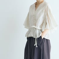 コットンレース・カシュクールブラウス／アイボリー