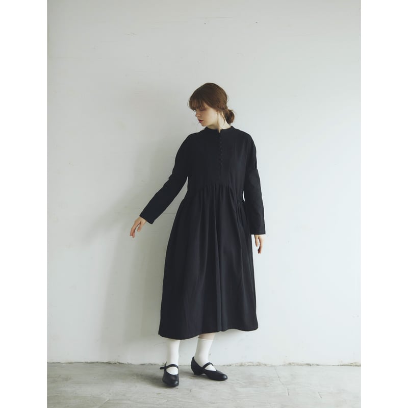 【タグ付新品】MAGALI 東炊きコットンビエラ クラシックワンピース 東炊きコットンビエラ・クラシック・ワンピース／ブラック | select