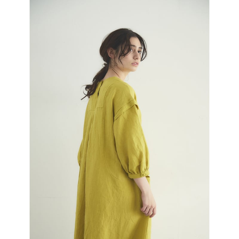 フレンチリネン・スクエアヨーク・ワンピース／ミモザ | select shop Calli