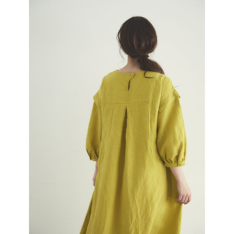 フレンチリネン・スクエアヨーク・ワンピース／ミモザ | select shop Calli