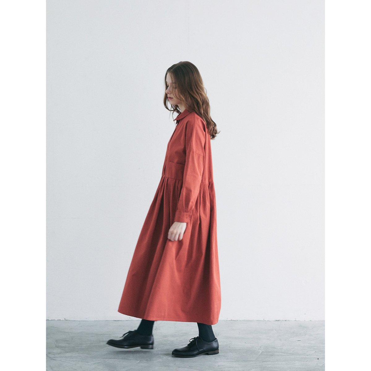 天日干しコットン・タックワンピース／レッド | select shop Calli 
