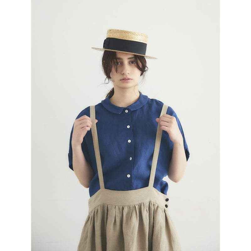 ベルギーリネン・サスペンダースカート／モカベージュ | select