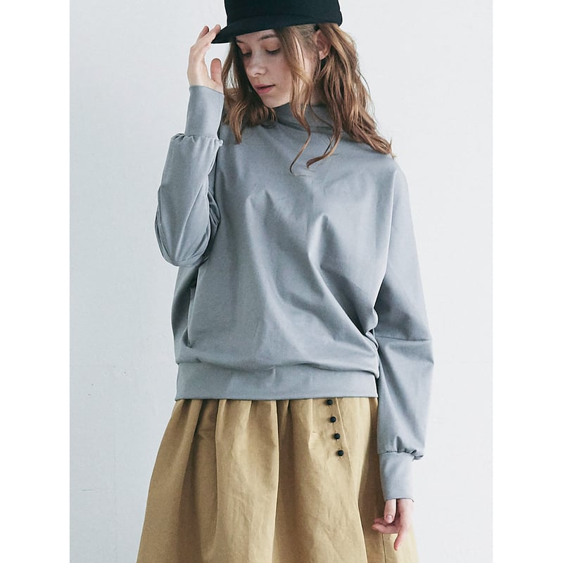 ハイゲージコットン・タートルカットソー／モスグレー | select shop Calli