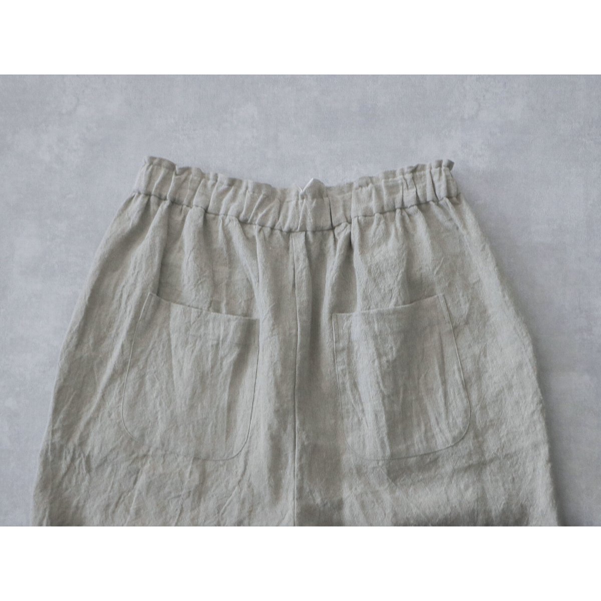 トリプルウォッシュリネン・フラップパンツ／ブルーグレー | select  