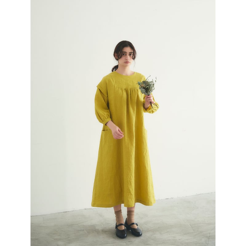 フレンチリネン・スクエアヨーク・ワンピース／ミモザ | select shop Calli