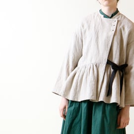 マガリ　セミカシュクールジャケット BL132Ⅳ リネン・ウール・セミカシュクール・ジャケット