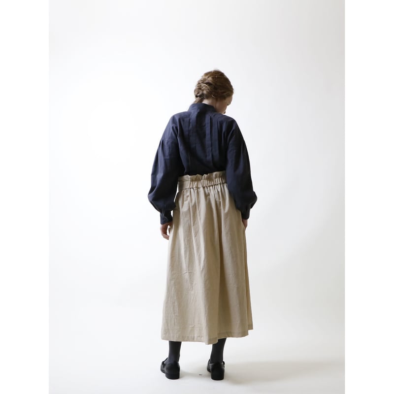 MAGALI 　 硫化染めコットン・ギャザースカート／アイボリー　新品 SK30Ⅳ 硫化染めコットン・ギャザースカート／アイボリー