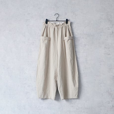 コットンリネンアンティークキャンバス・フラップパンツ／ナチュラル